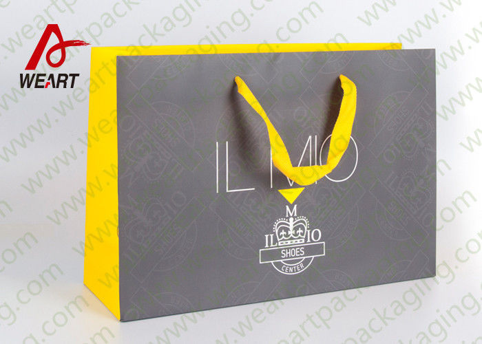 Nice Looking Two Colored Promotional Paper Bags For Favors Glossy Lamiantion