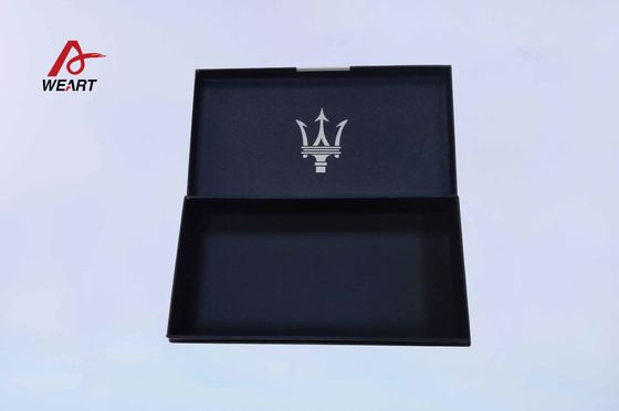 Laminierungs-Schmuck-Geschenkboxen der leichten Berührung, tiefe blaue Filp-Art kundengebundenes Papierkasten-Logo-Drucken